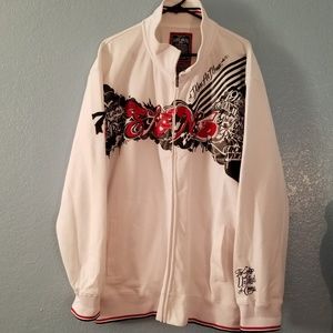 Ecko unltd mens zip up jacket sz 3XL white red